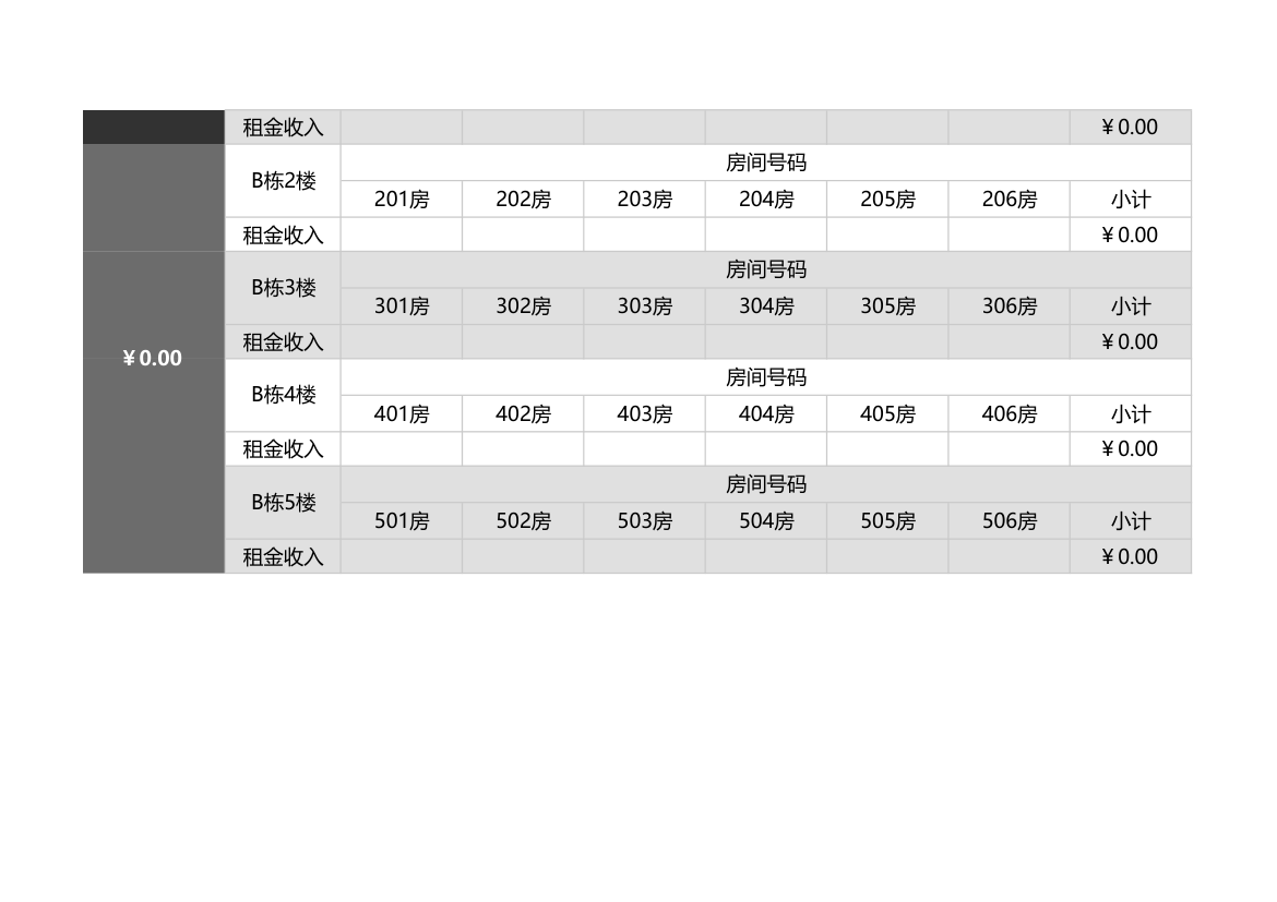 出租房租金统计表.xlsx第2页