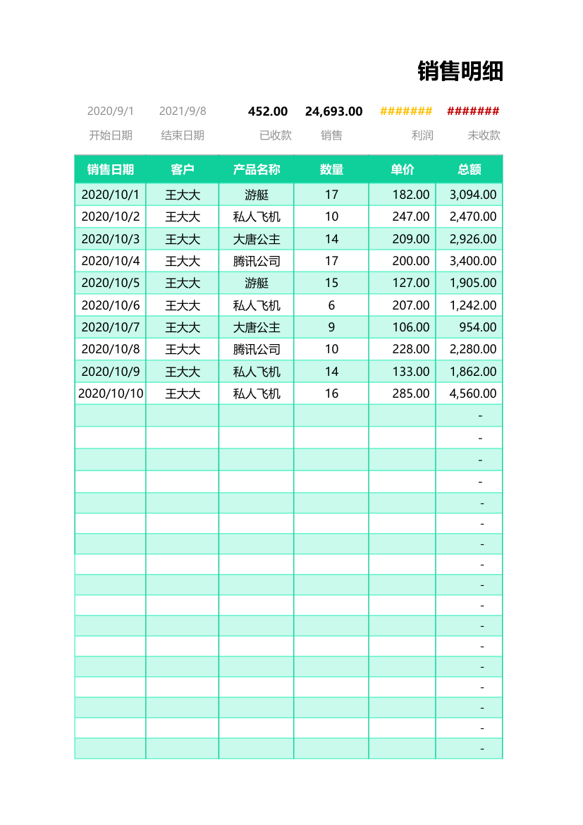 销售报表-销售明细表.xlsx第1页