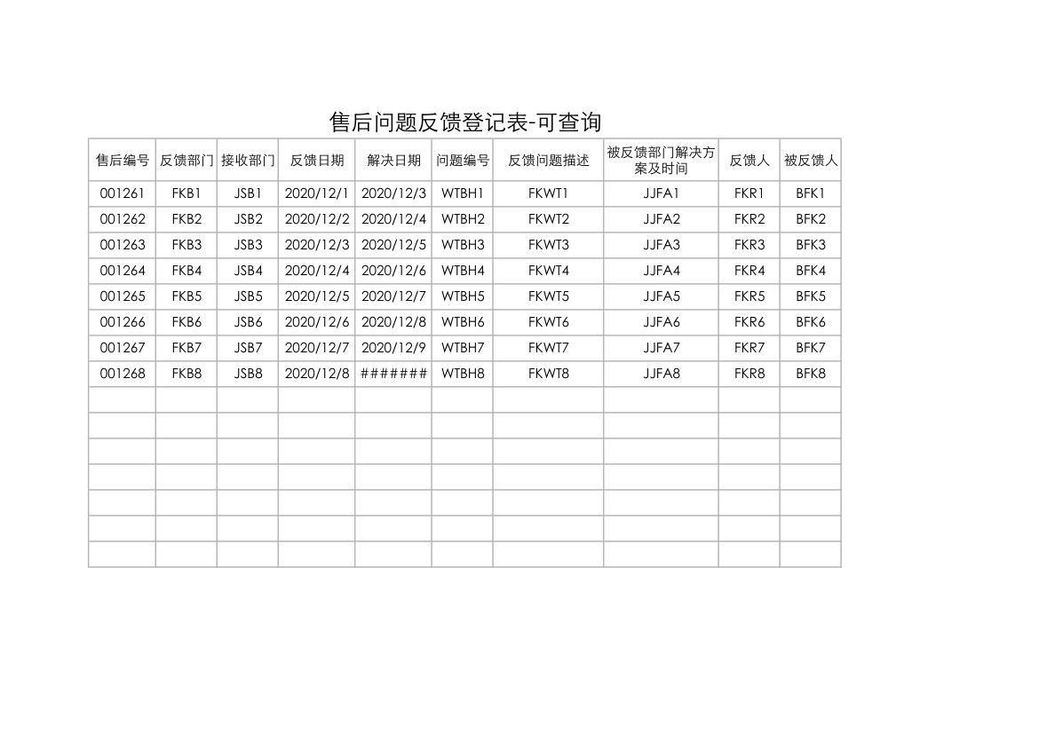 售后问题反馈登记表-可查询.xlsx