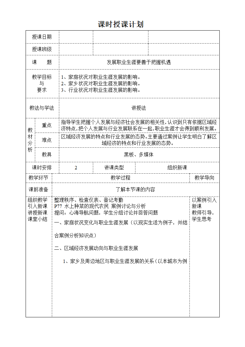 《职业规划》教学设计第14页