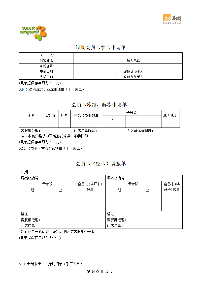 华润零售大超门店会员卡管理流程(华北)第14页