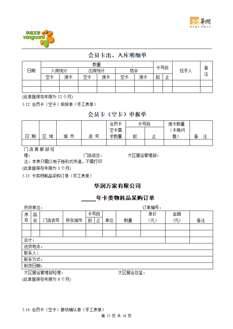 华润零售大超门店会员卡管理流程(华北)第15页