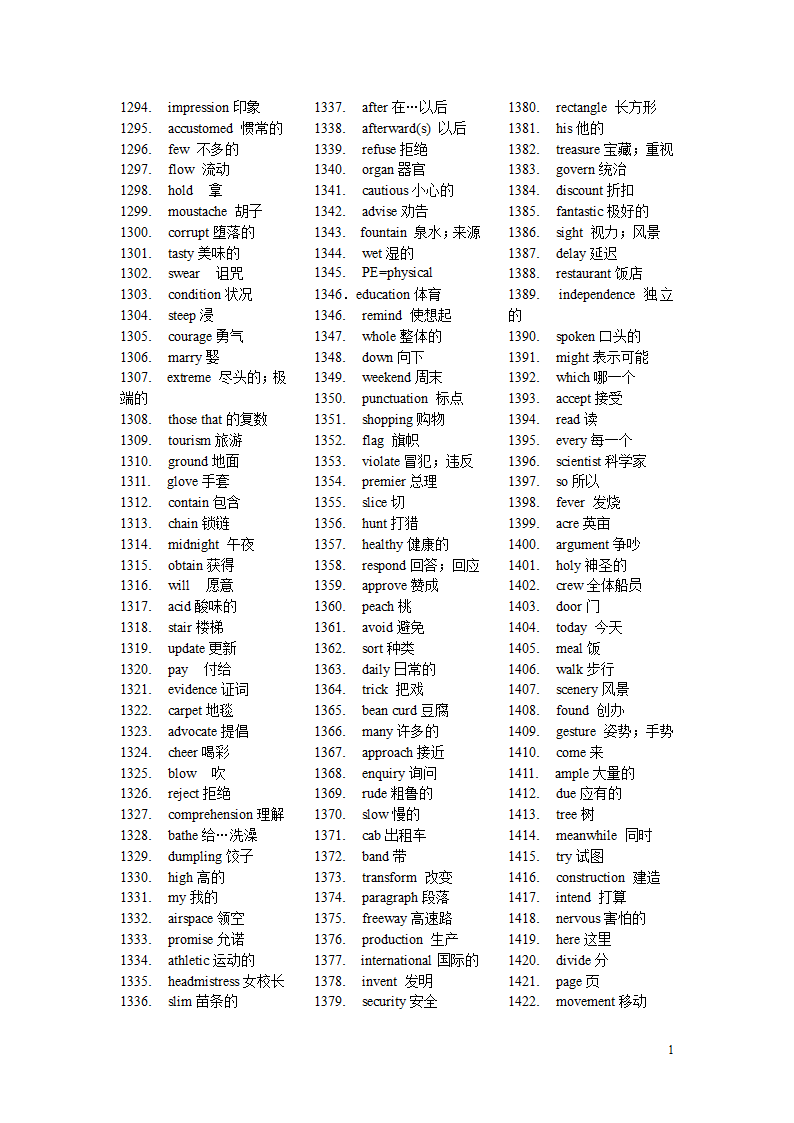 高考英语单词3500第11页