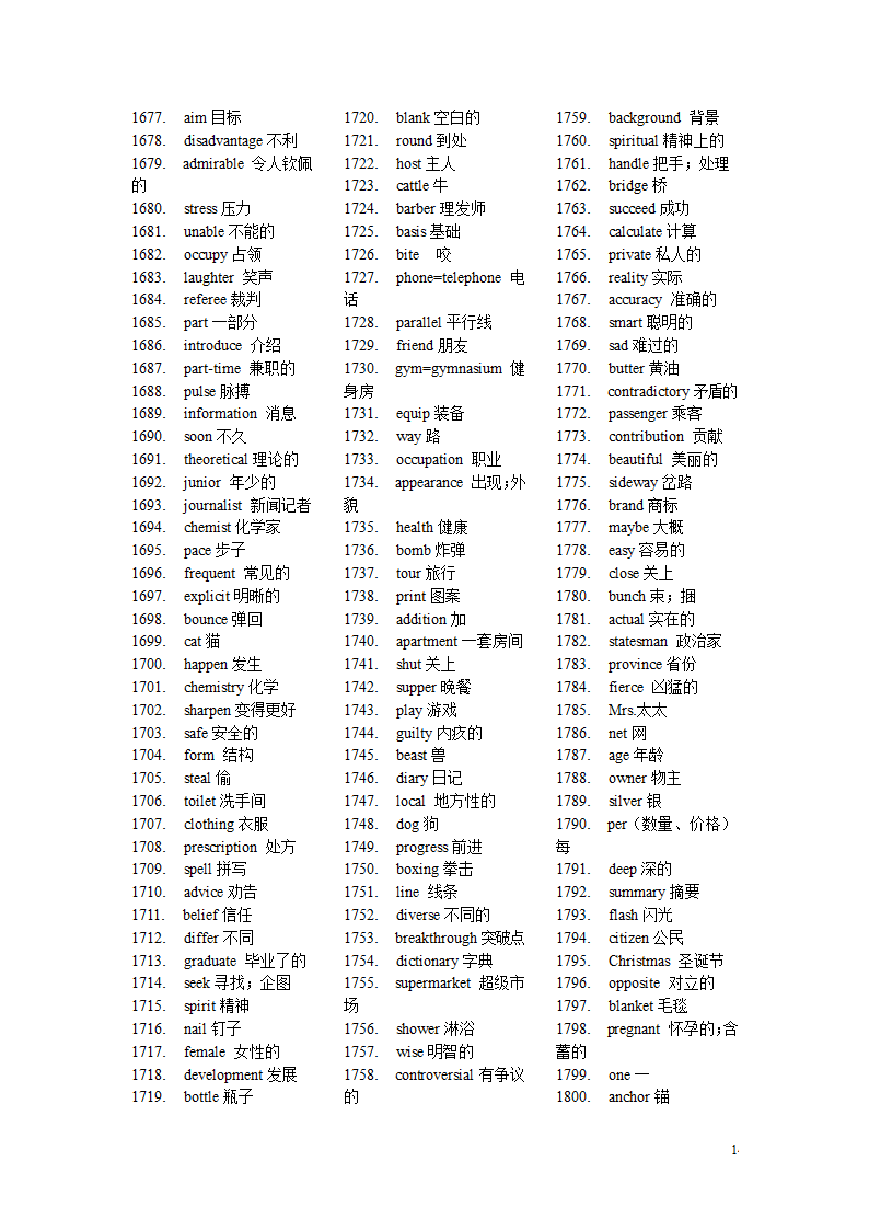 高考英语单词3500第14页