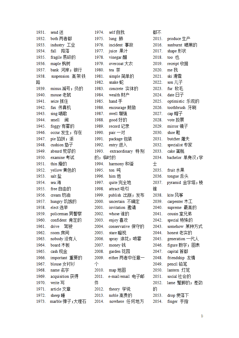 高考英语单词3500第16页