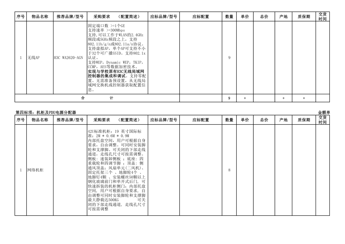 询价函第2页