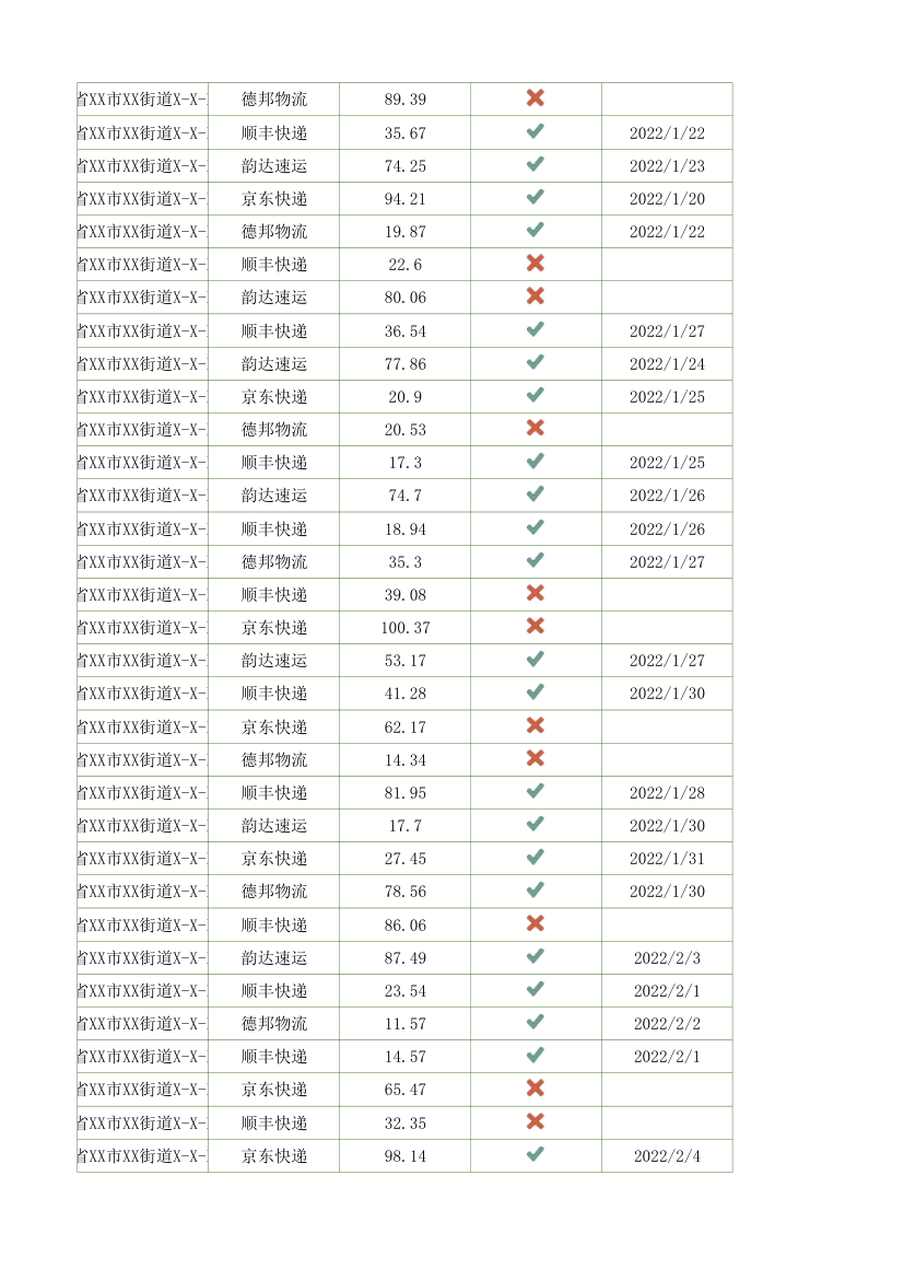 快递发货登记表.xlsx第18页