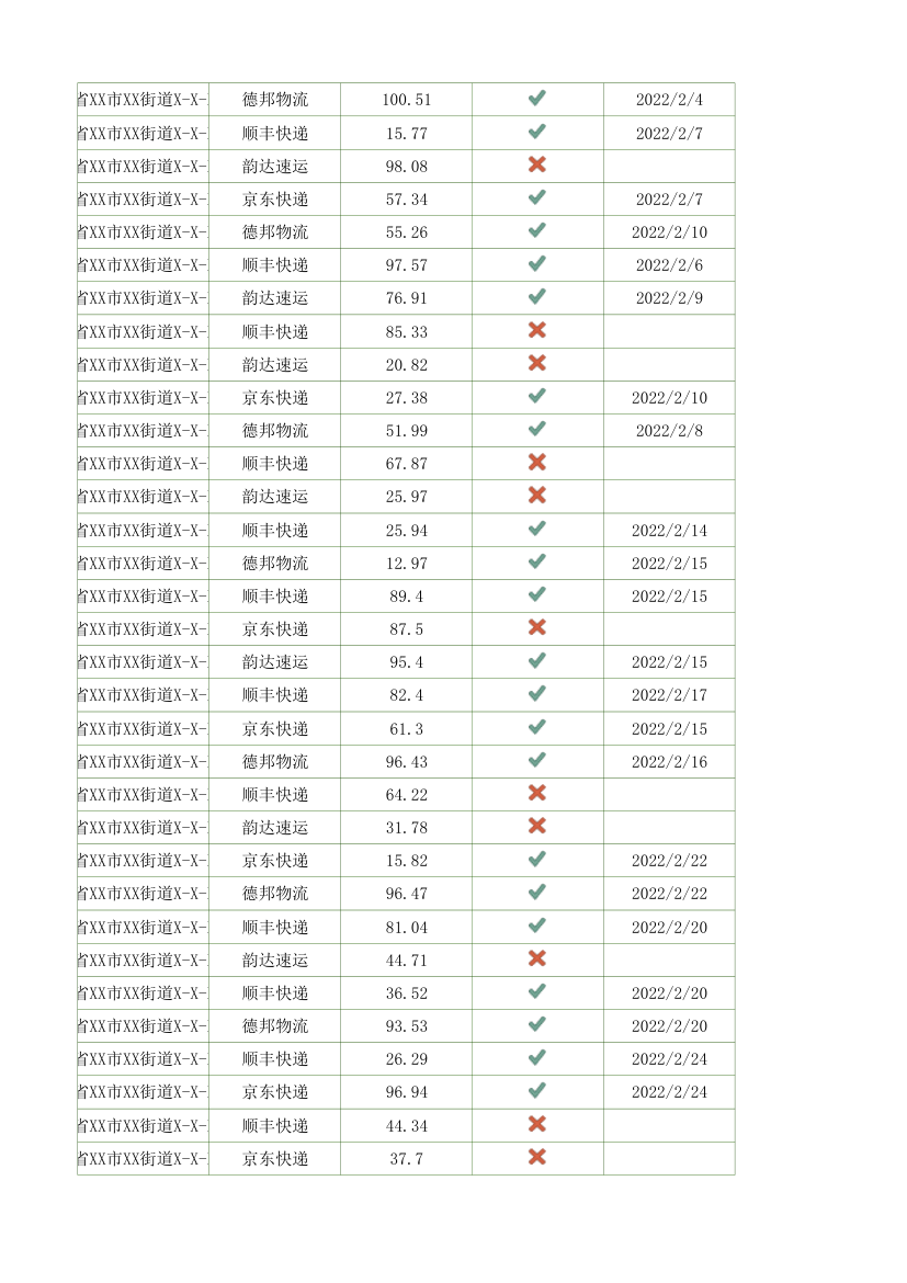 快递发货登记表.xlsx第19页