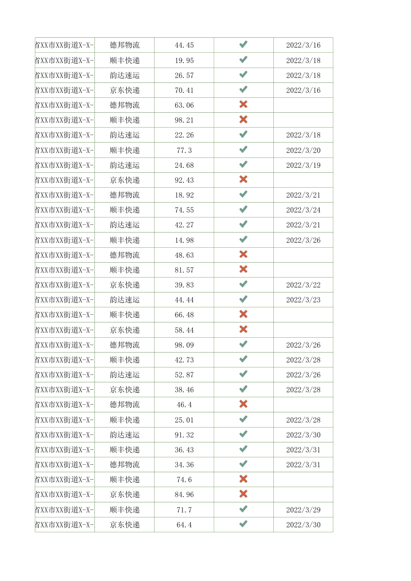 快递发货登记表.xlsx第21页