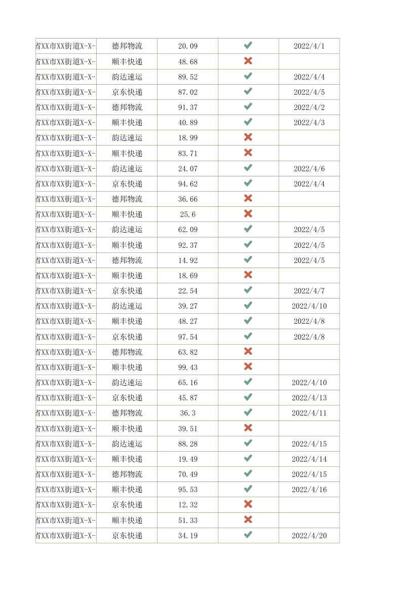 快递发货登记表.xlsx第22页