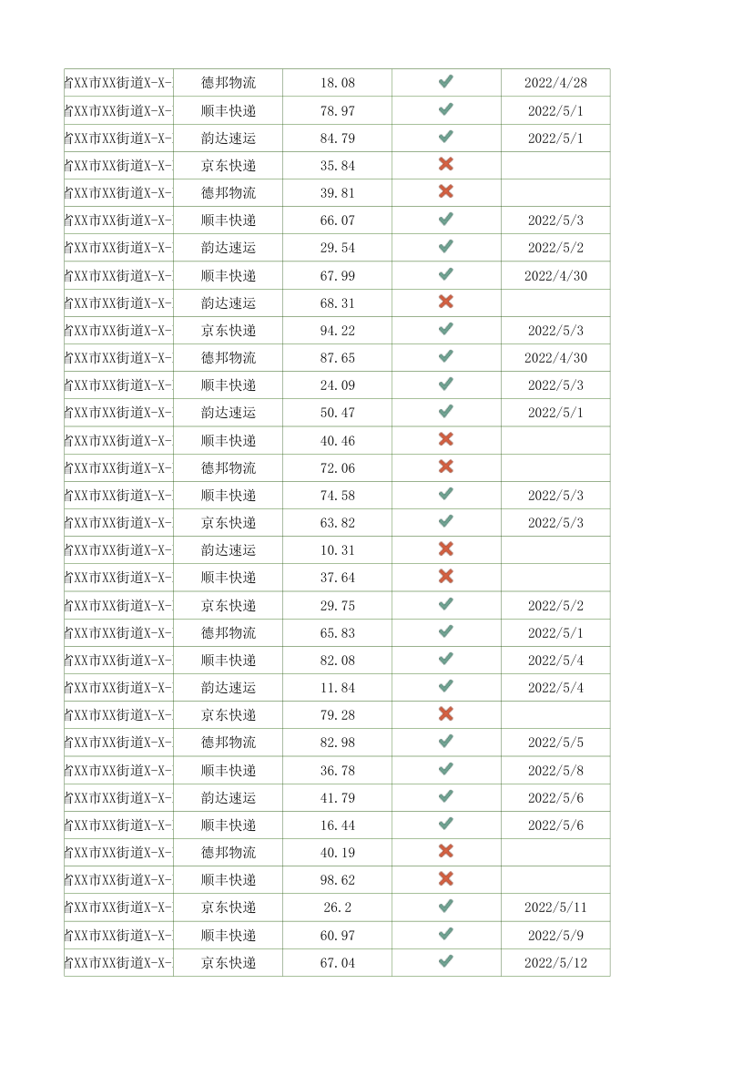 快递发货登记表.xlsx第24页