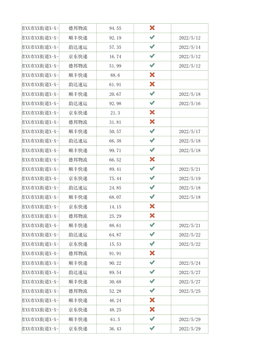 快递发货登记表.xlsx第25页