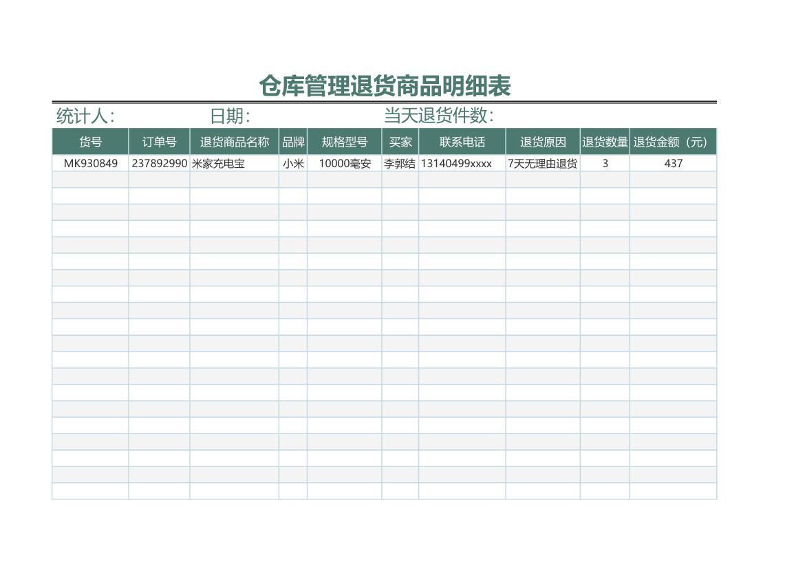 仓库管理退货商品明细表.xlsx