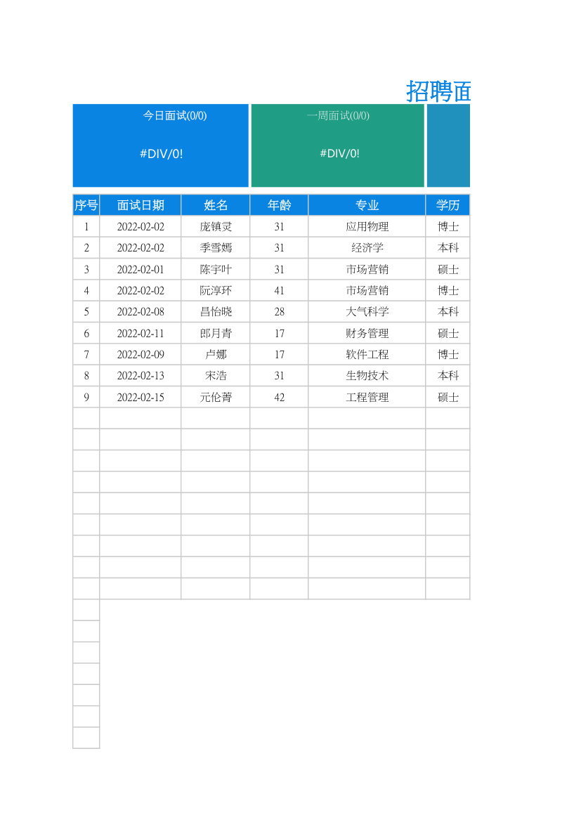 招聘面试信息统计表.xlsx第1页