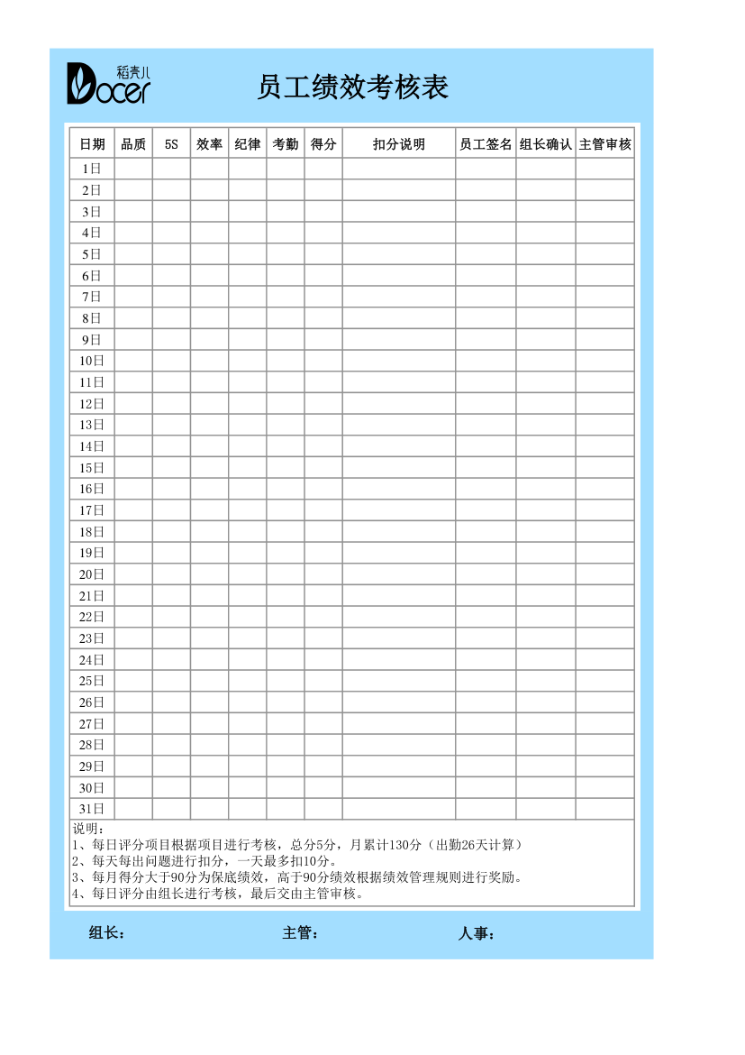 员工绩效考核表.xlsx