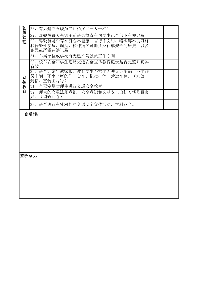 校车安全专项检查表.xls第2页