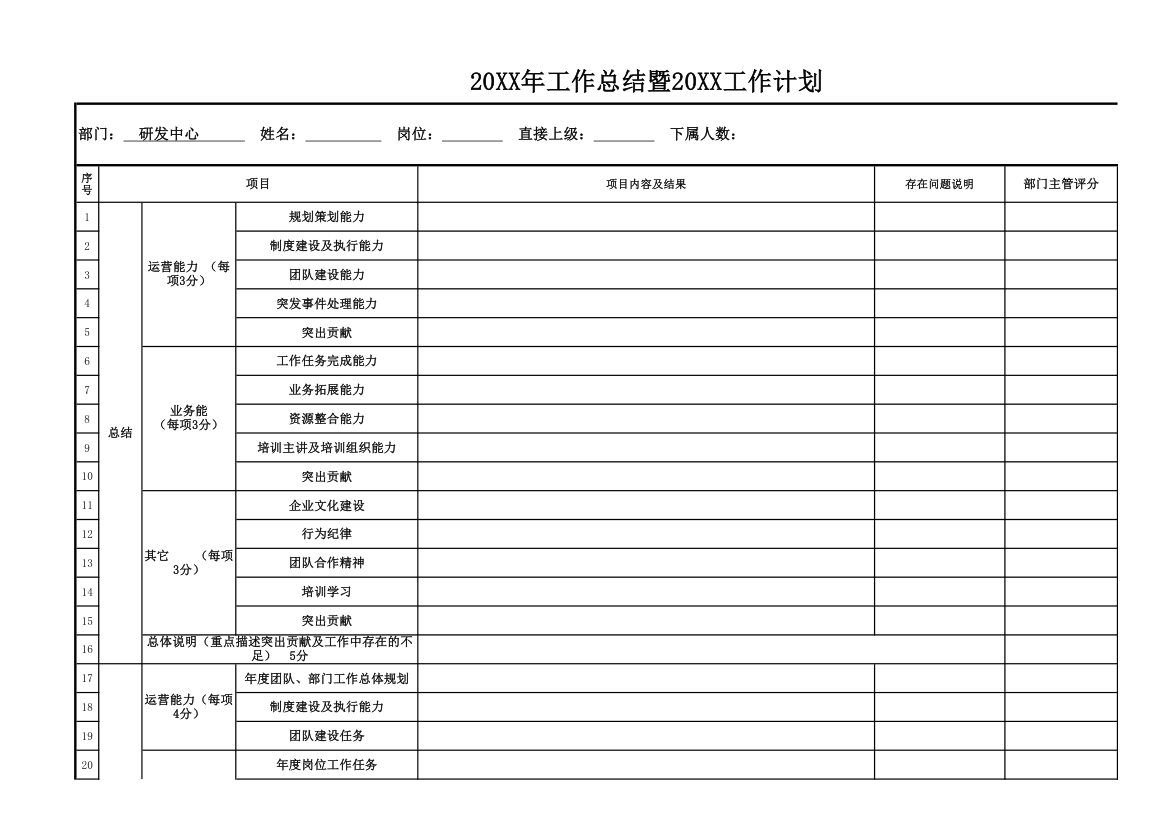 年度工作总结工作计划.xlsx第1页