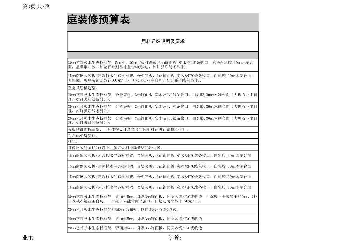 家庭装修预算表.xls第9页