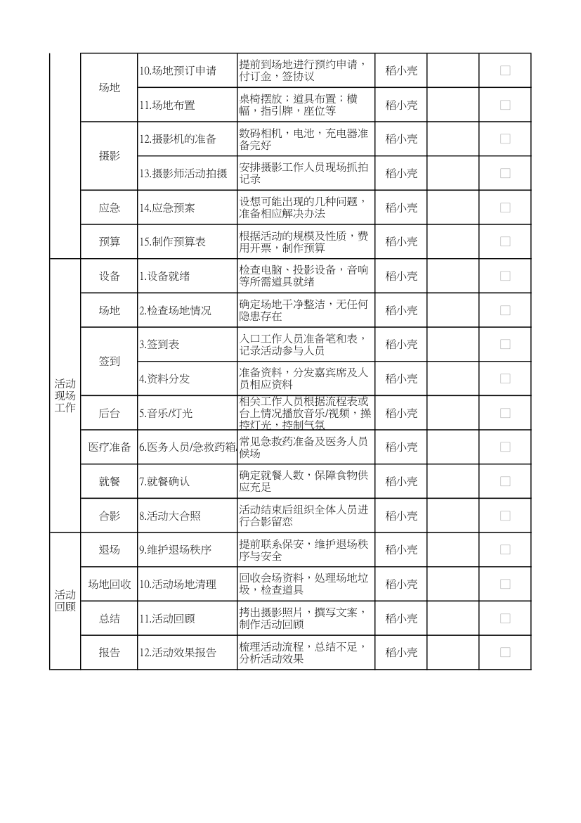 公司活动策划工作流程清单.xlsx第2页