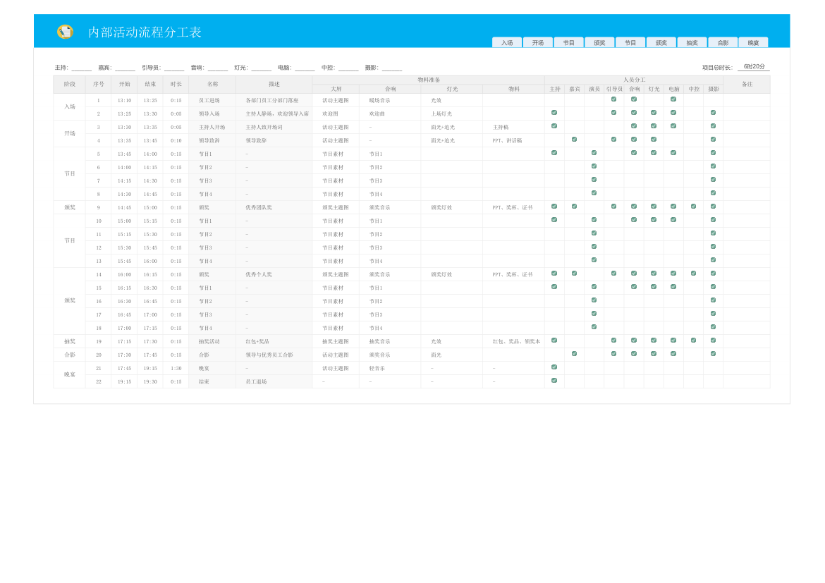 内部活动流程分工表.xlsx