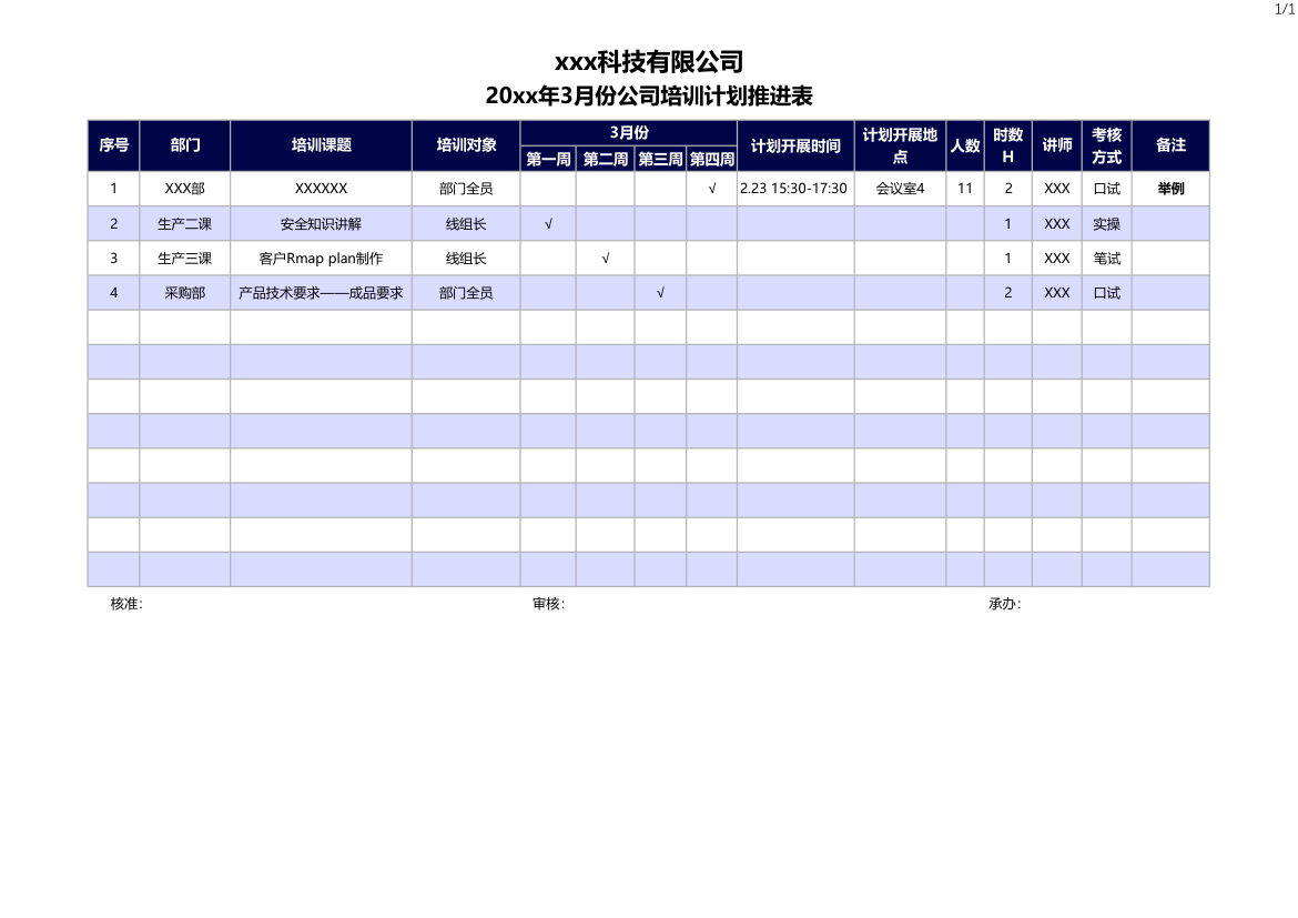 公司培训计划推进表.xlsx