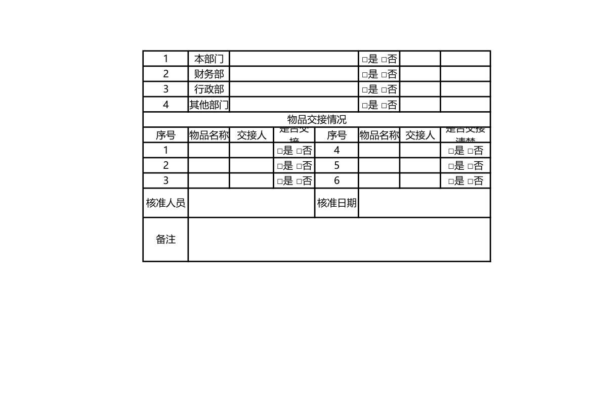 员工离职交接表.xlsx第2页