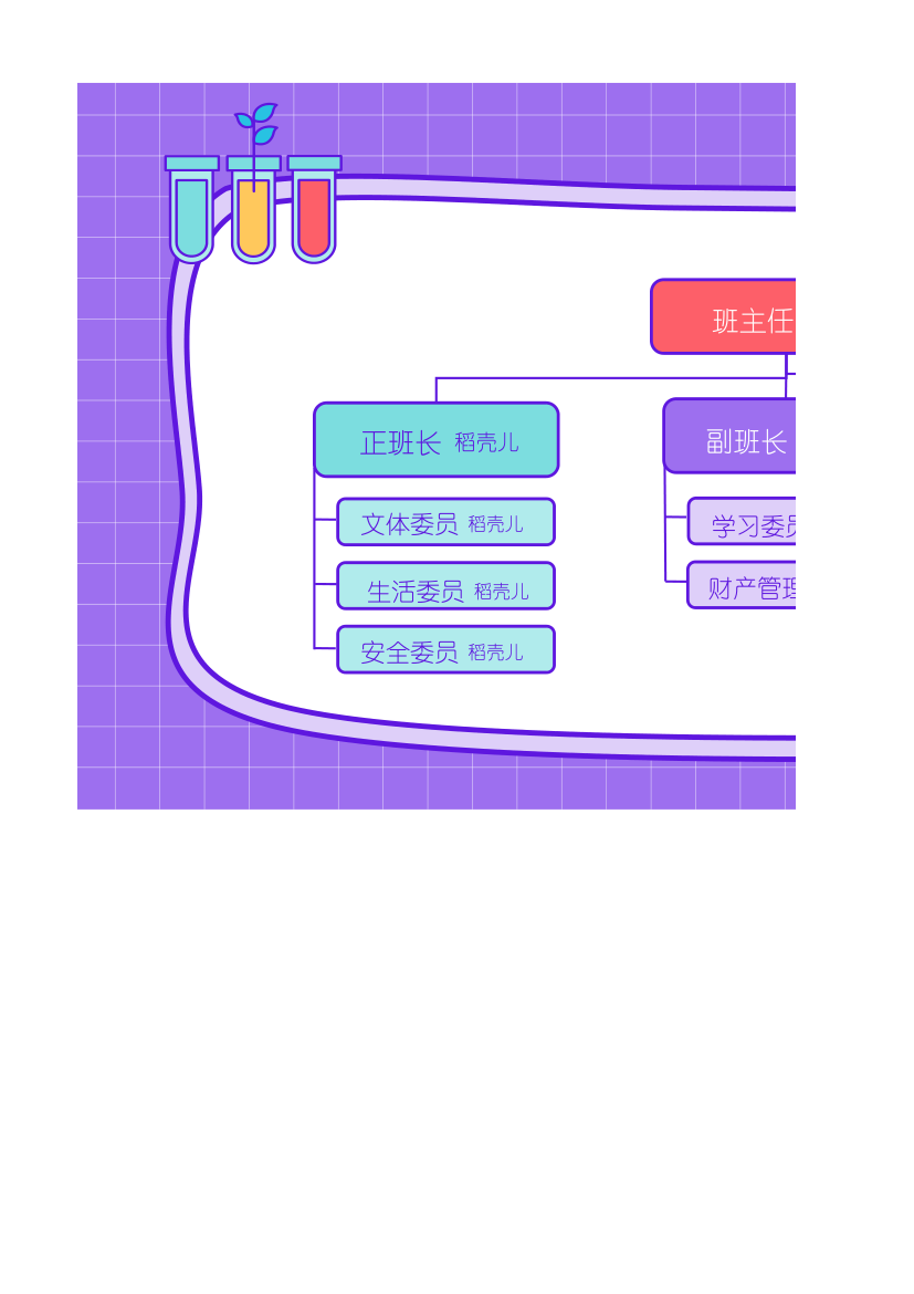 可爱卡通班级组织架构图.xlsx