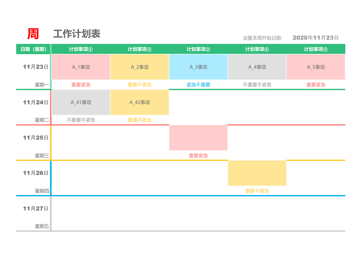 周工作计划（时间轴）.xlsx第1页