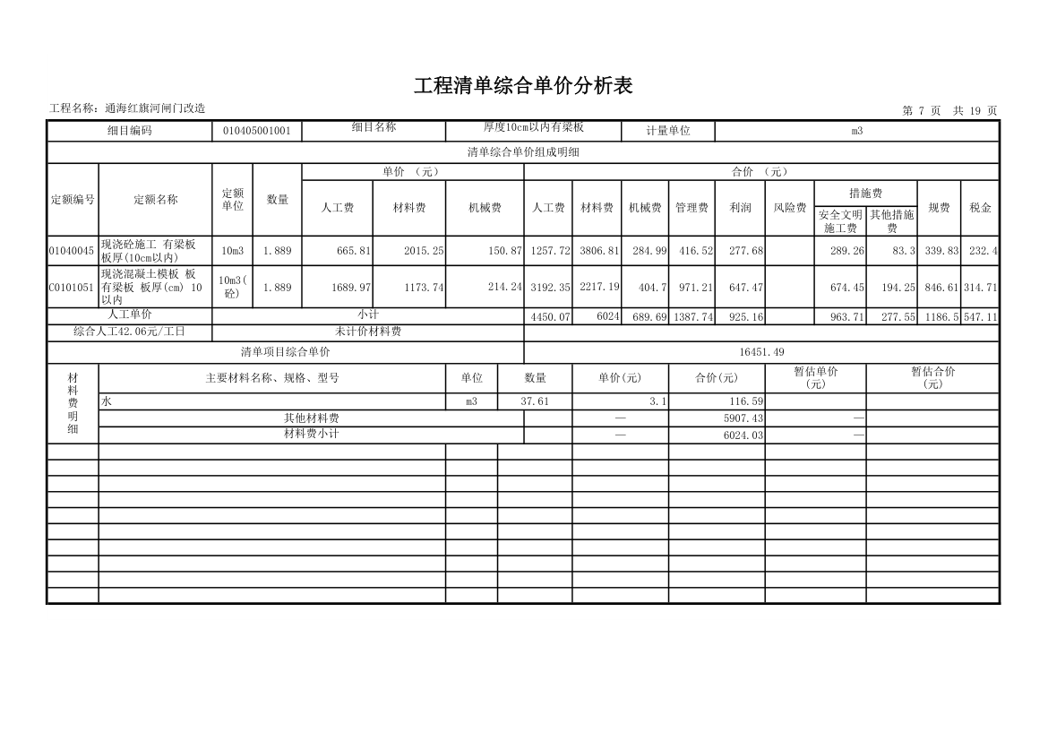 工程量清单综合单价分析表.xls第7页