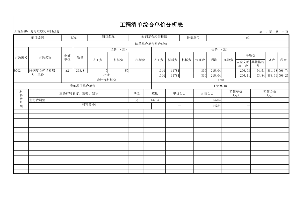 工程量清单综合单价分析表.xls第12页