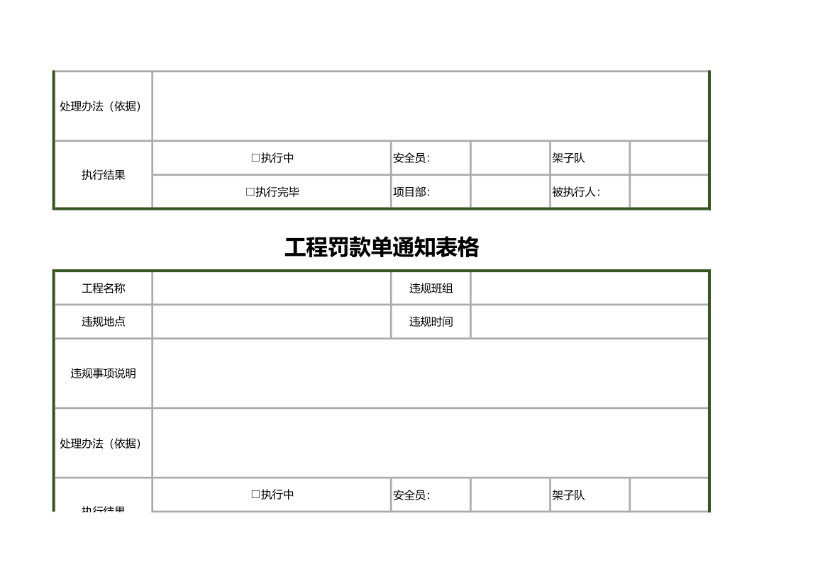 工程罚款单通知表格.xls第3页