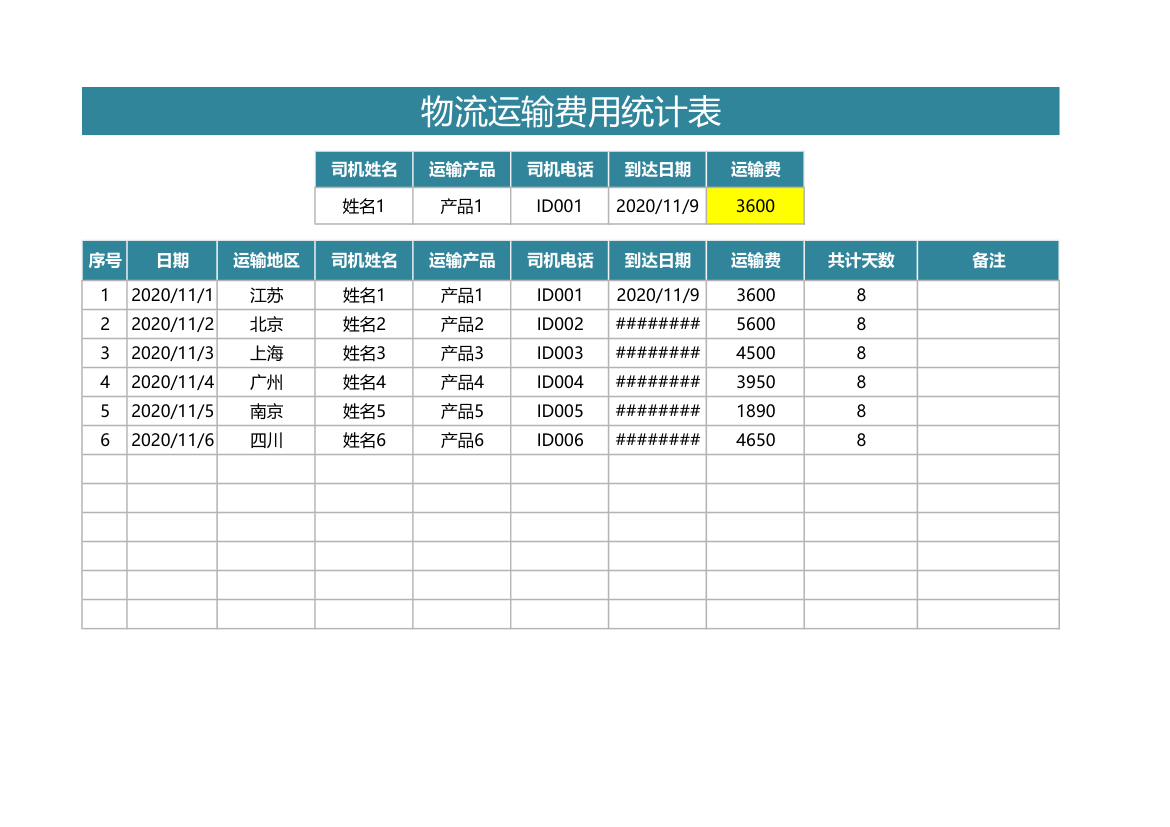 物流运输费用统计表.xlsx