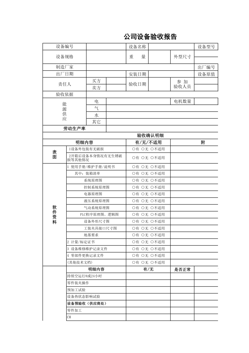 公司设备验收报告.xlsx第1页