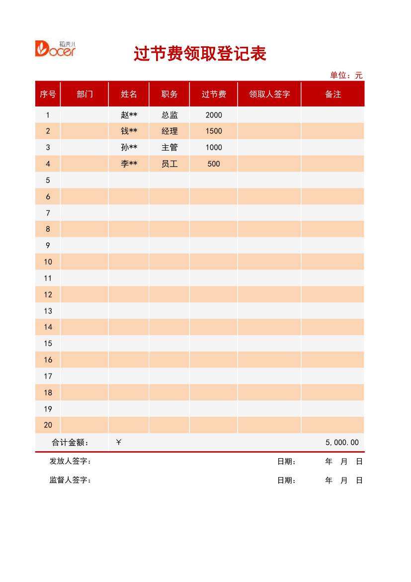 春节过节费领取登记表.xlsx第1页