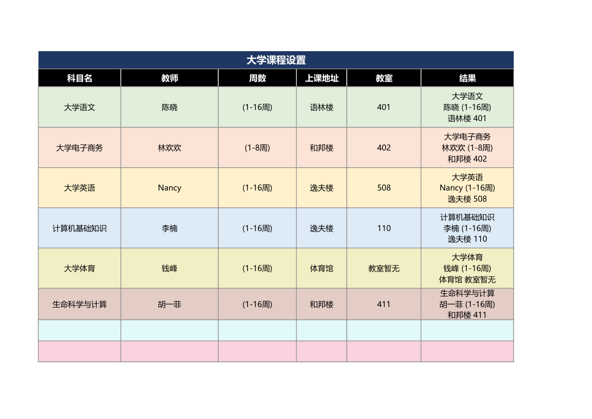 大学课程表-通用课程表.xlsx