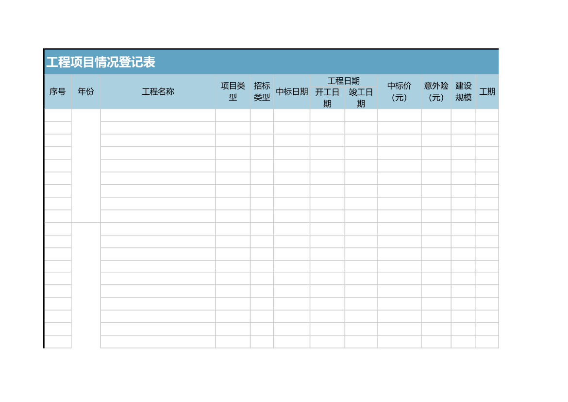 工程项目情况登记表.xls第1页