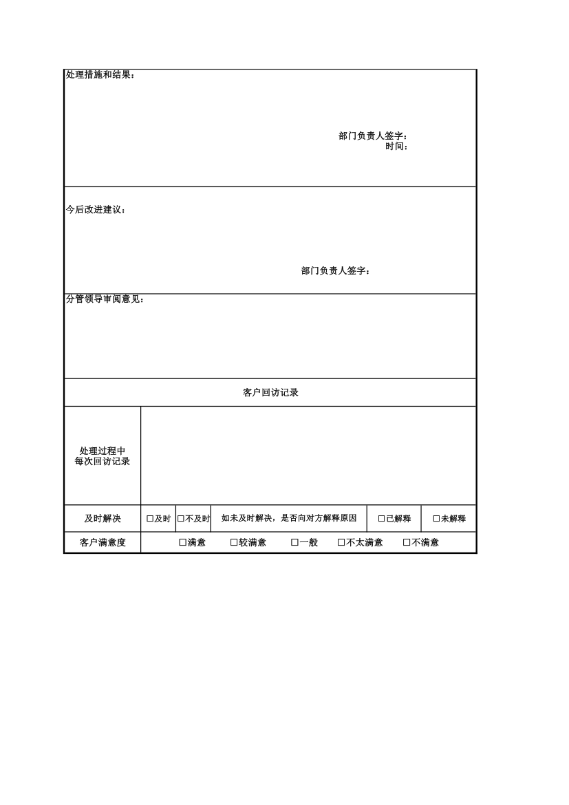 客户投诉处理记录表.xls第2页