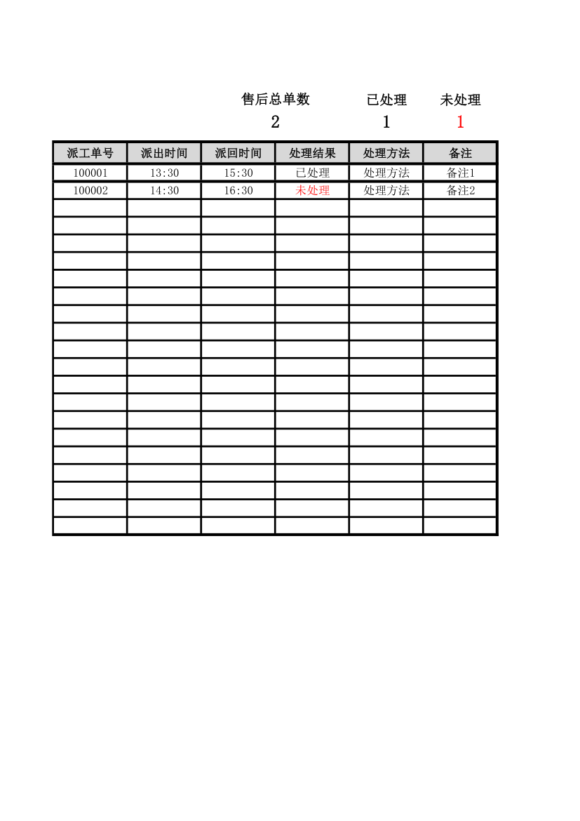 售后派工登记表.xlsx第2页