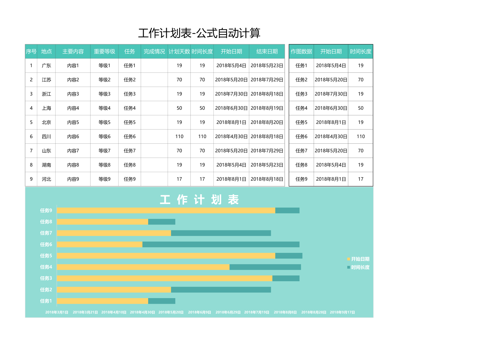 工作计划表-公式自动计算.xlsx第1页