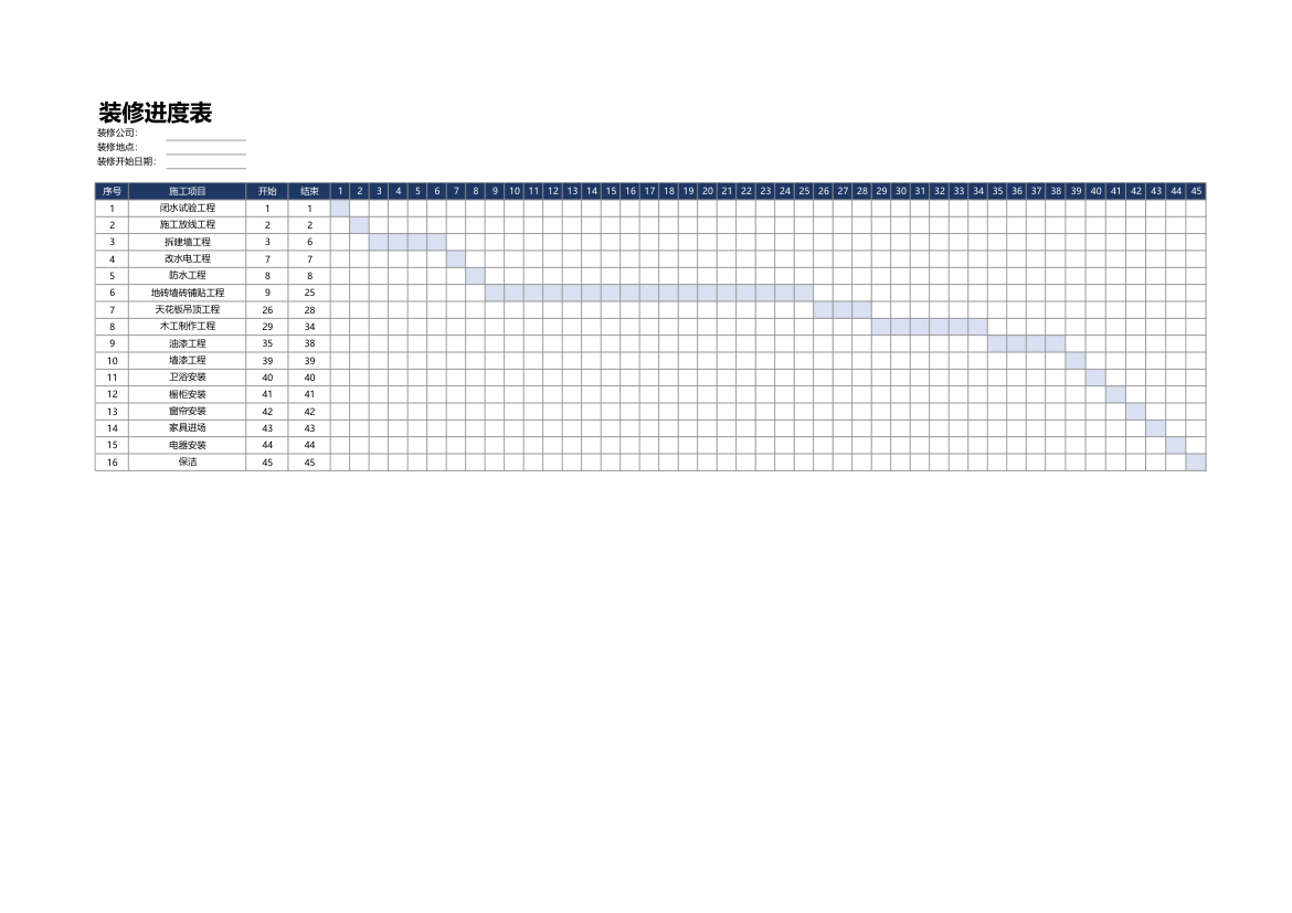 装修进度表.xlsx第1页