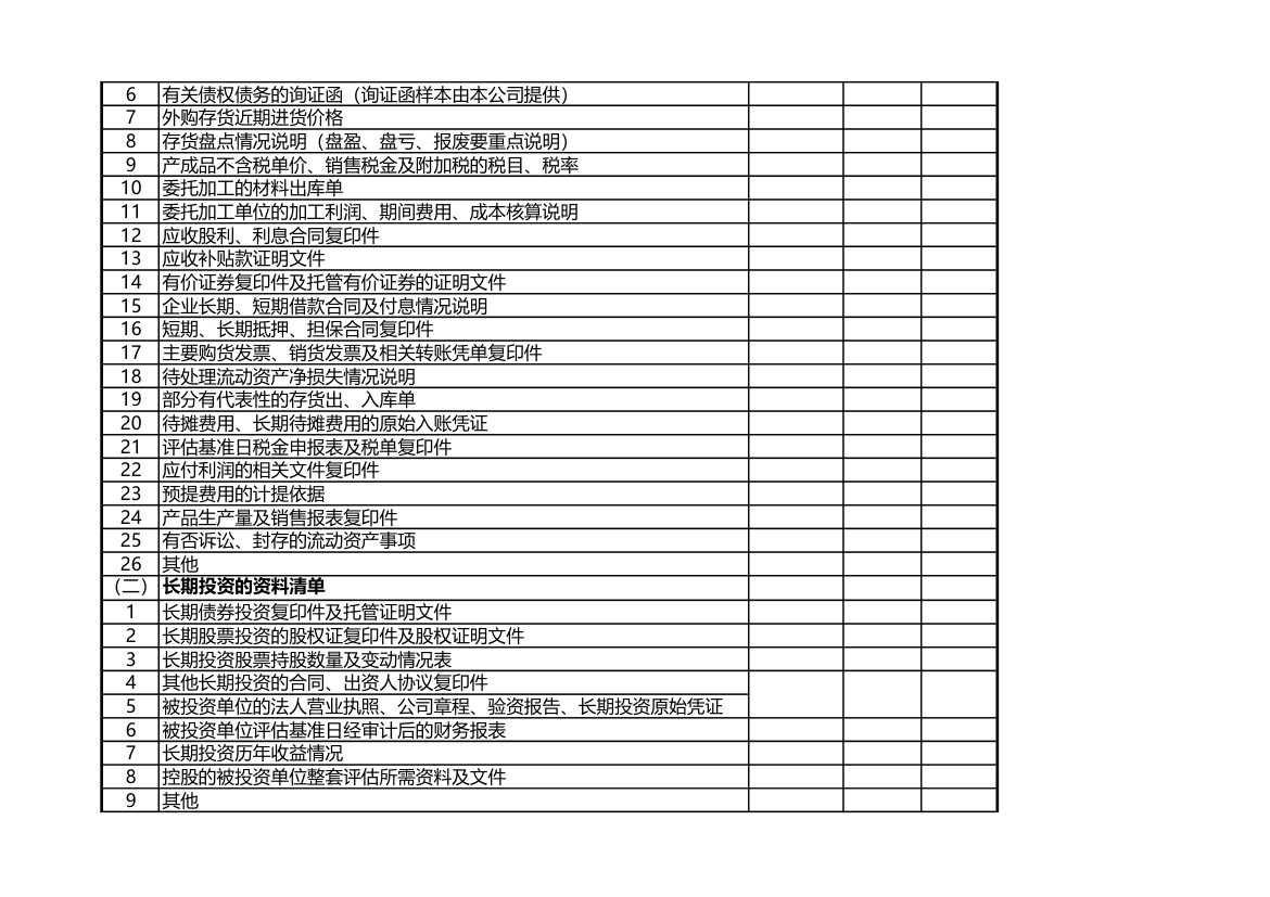 资产评估资料清单-模板.xls第5页