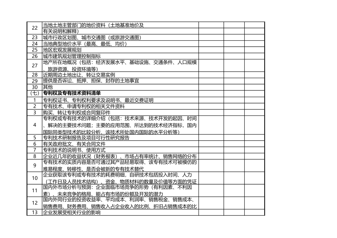 资产评估资料清单-模板.xls第9页