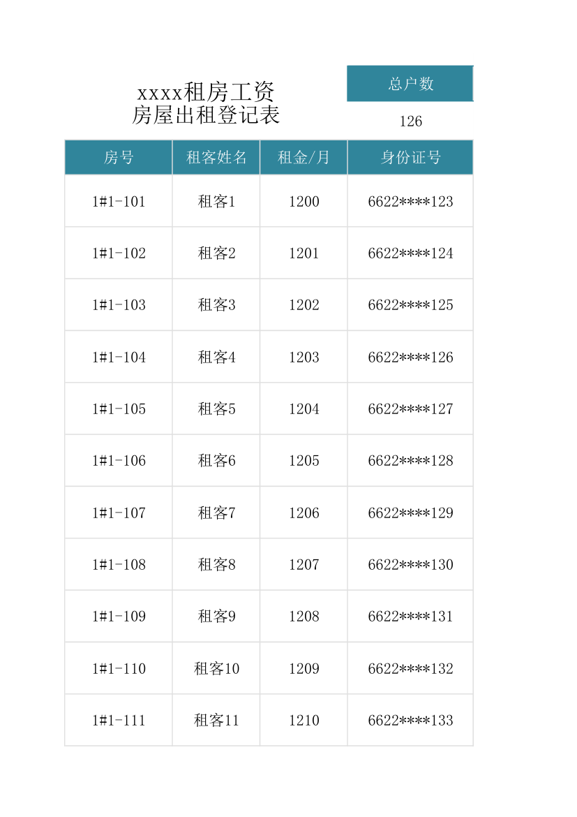 房屋出租登记表.xlsx