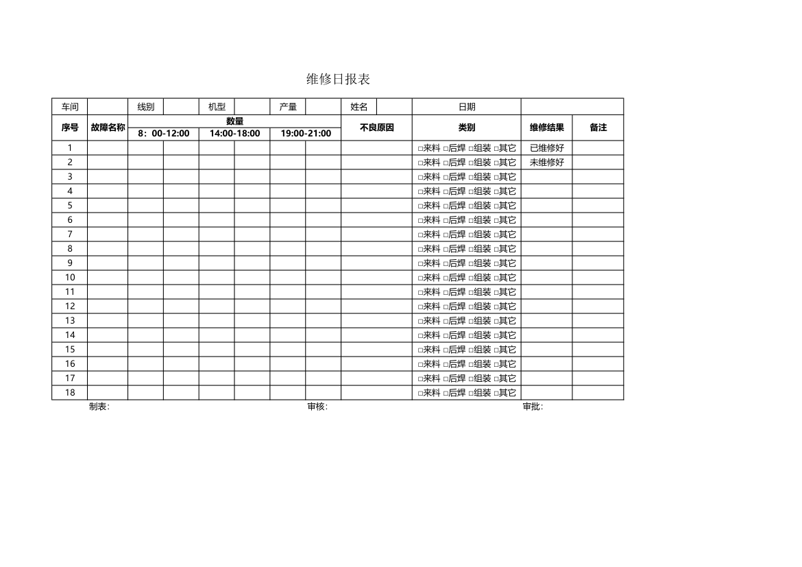 维修日报表.xlsx