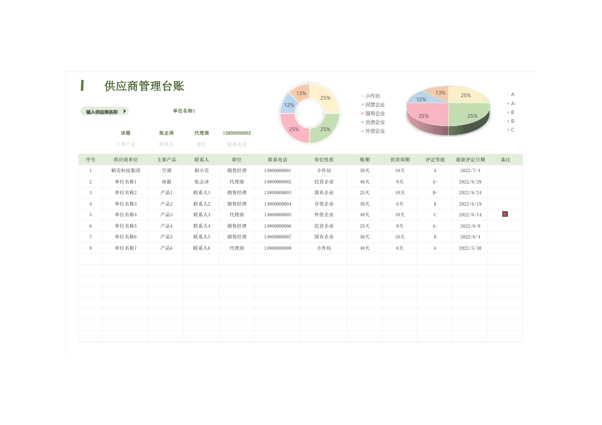 供应商管理台账.xlsx第1页