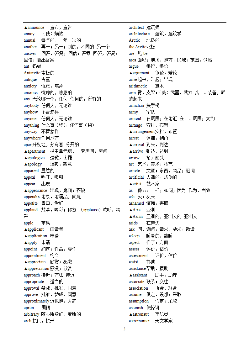 高考英语3500词汇第3页