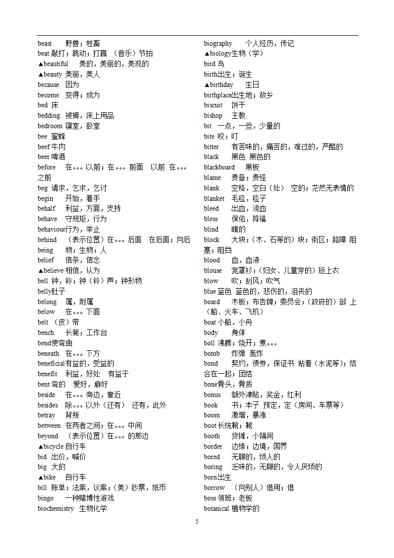 高考英语3500词汇第5页