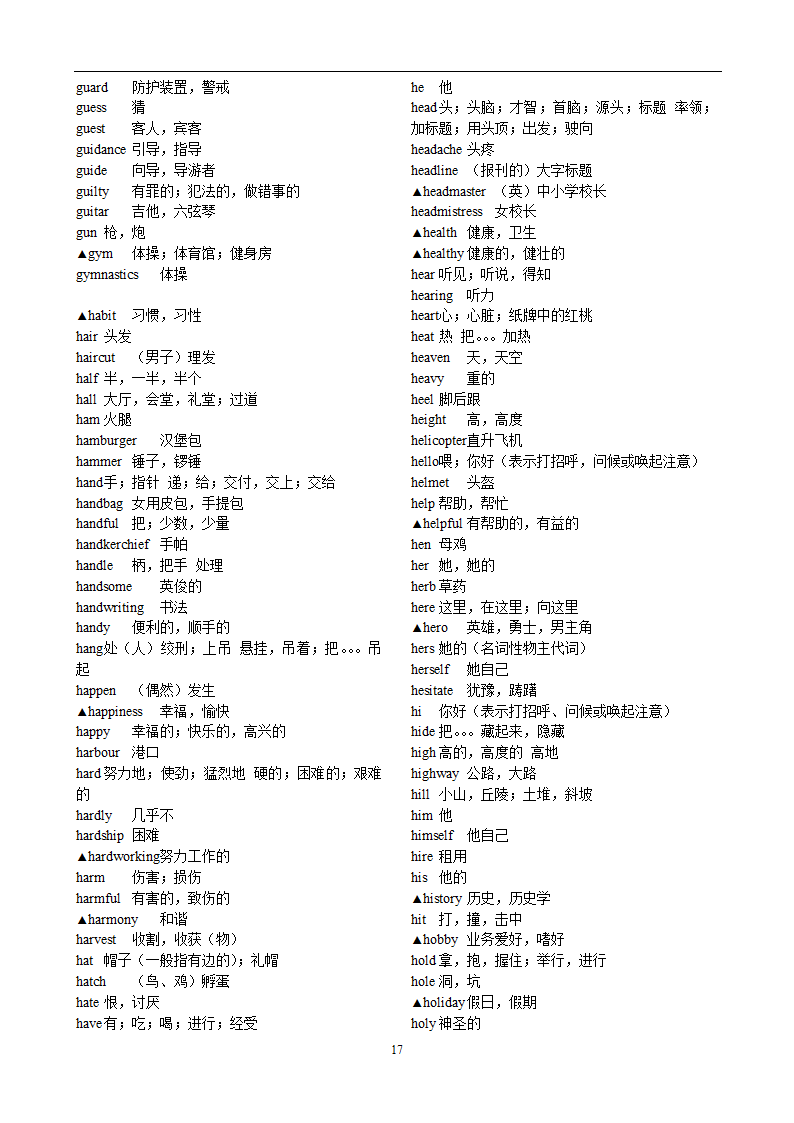 高考英语3500词汇第17页