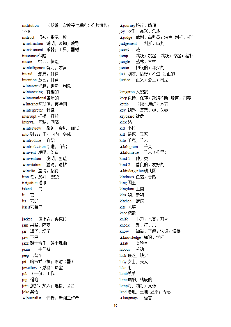 高考英语3500词汇第19页