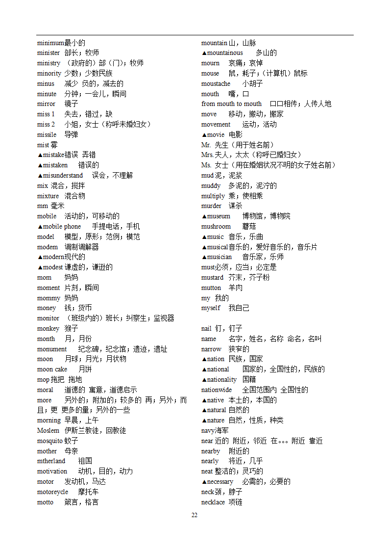 高考英语3500词汇第22页